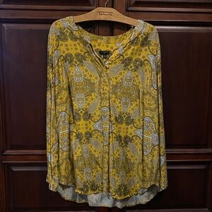 Talbots Mustard Paisley Blouse